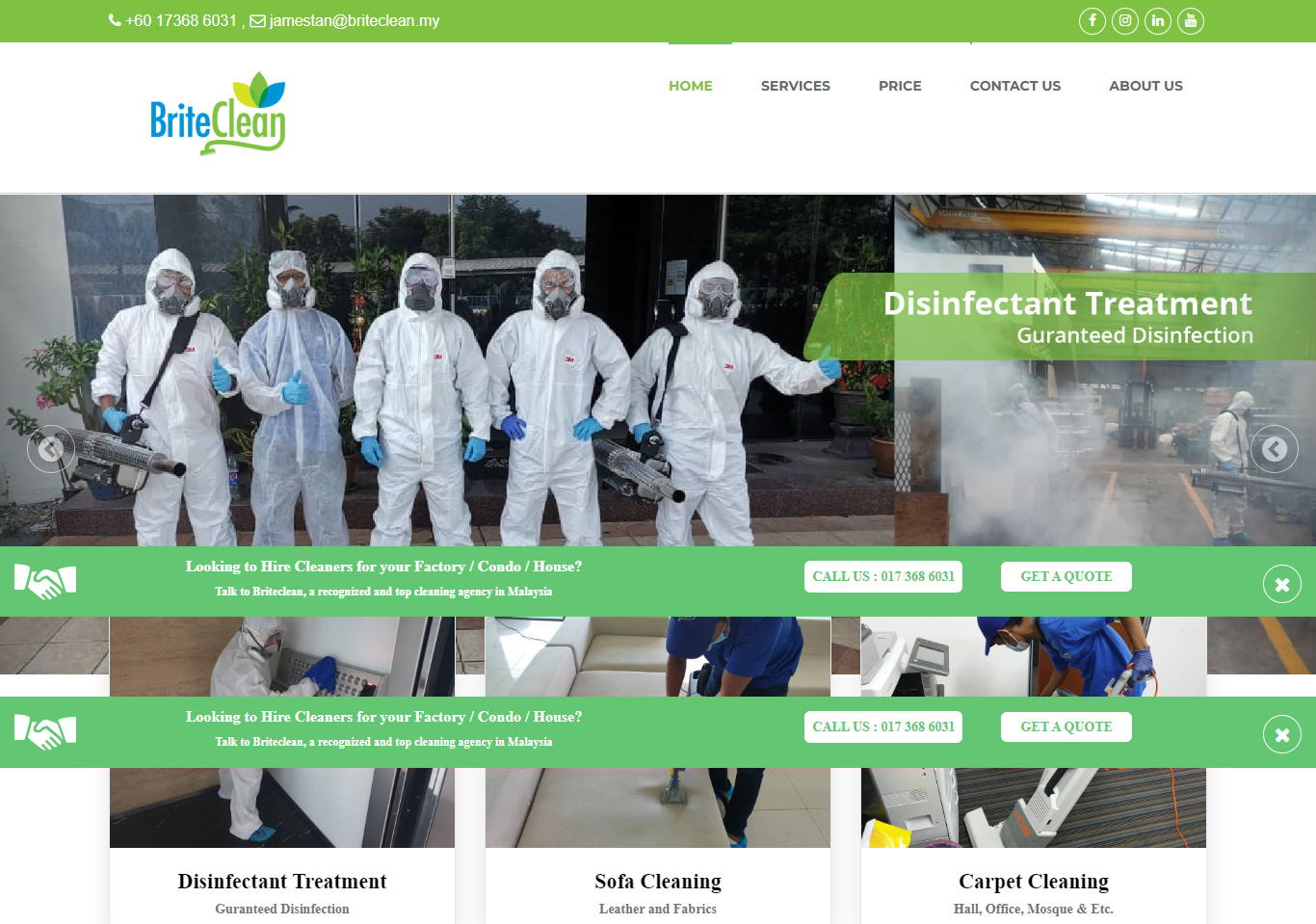 Brite Clean - Website Design