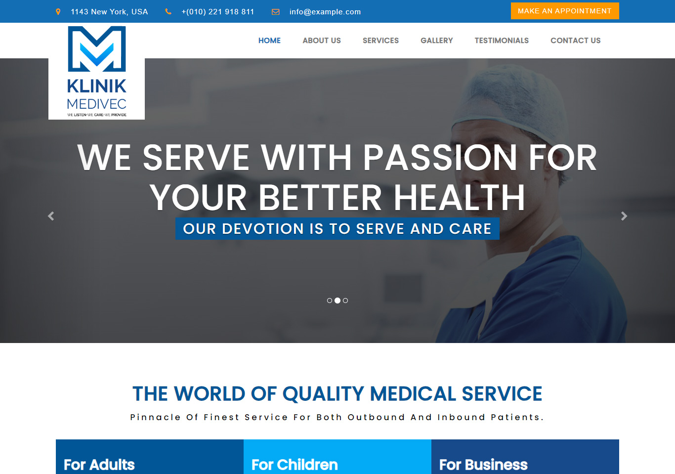 Klinik Medivec - Web Design