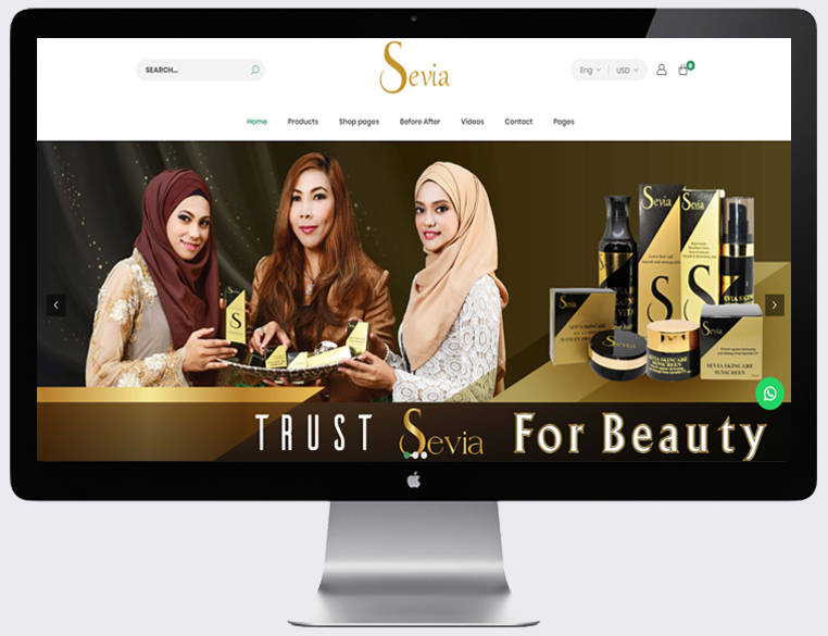 Sevia Beauty Website Design